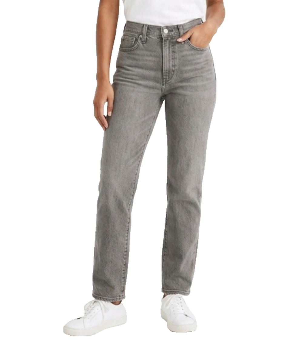 Madewell ’90s Straight Leg Jeans Women 27 Gray High Rise Cotton Denim Faded Wash